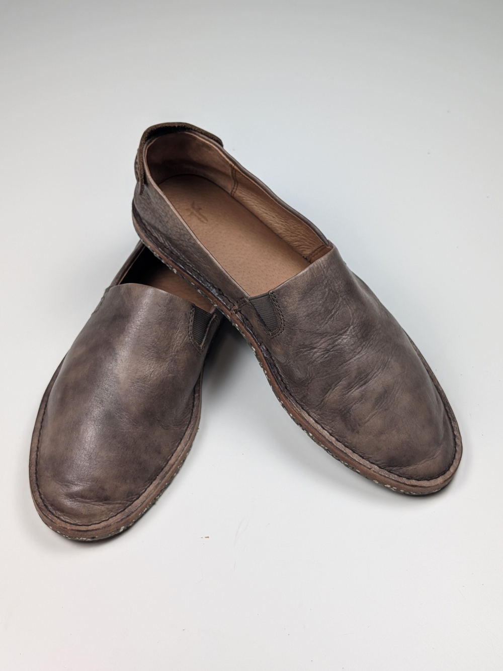 Frye Mens Slate Brown Leather Slip On Venetian Loafers Shoes 3480521 Size 10